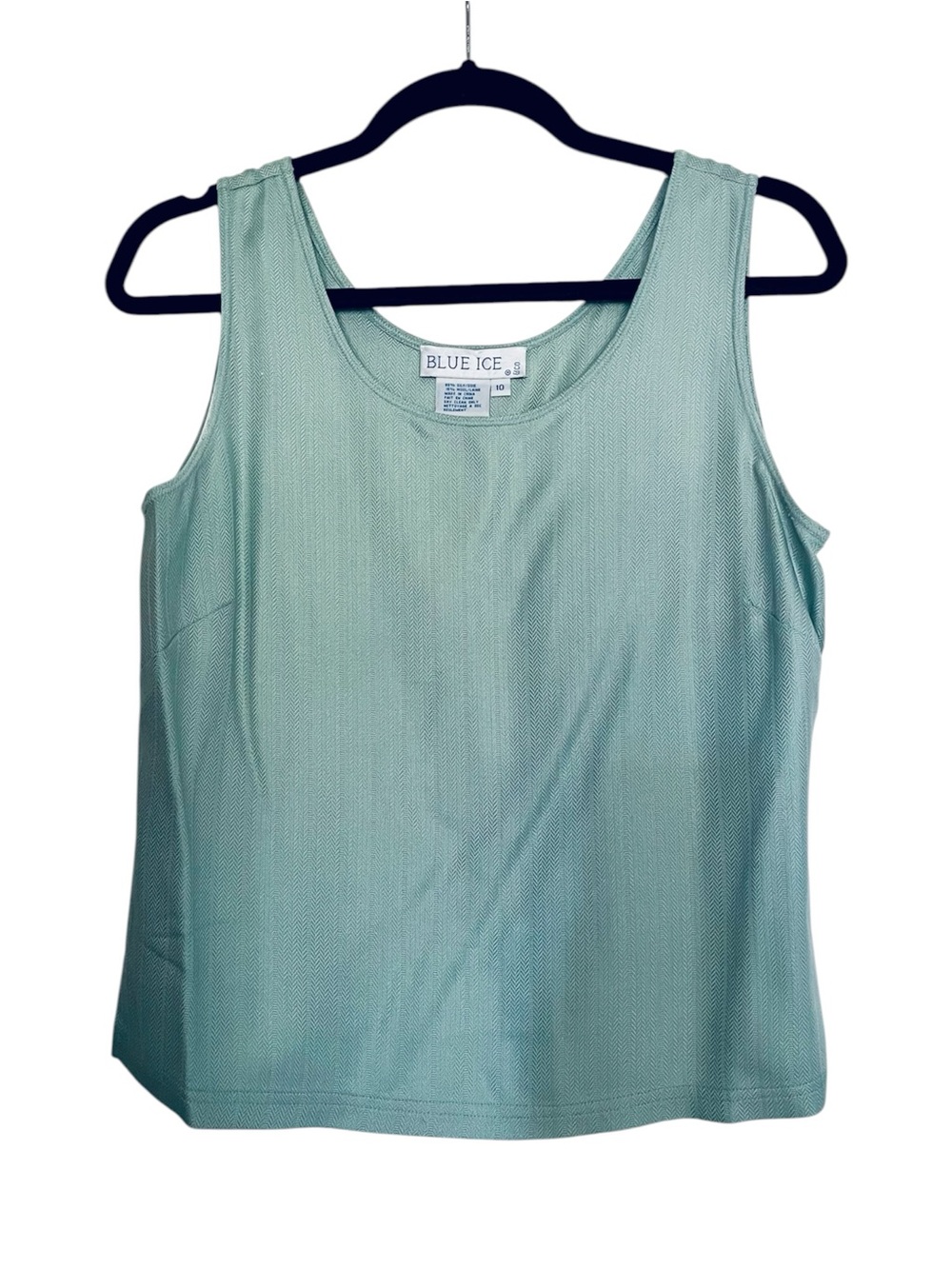 Blue Ice Sleeveless Size 10 Aqua Silk Top